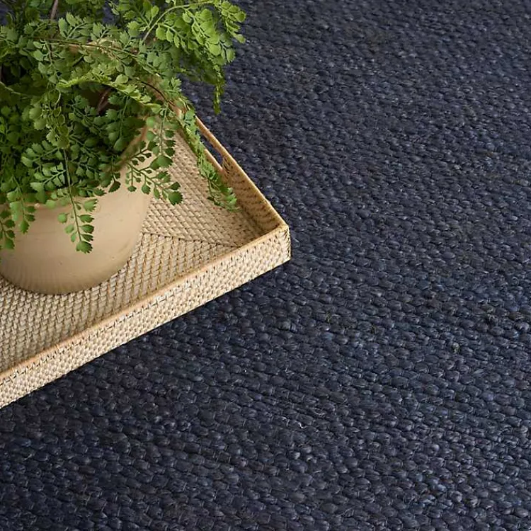 Area Rugs-Kirklands Home Jaxon Navy Natural Jute Area Rug, 4x6 Blue