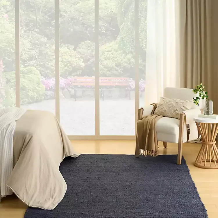 Area Rugs-Kirklands Home Jaxon Navy Natural Jute Area Rug, 4x6 Blue