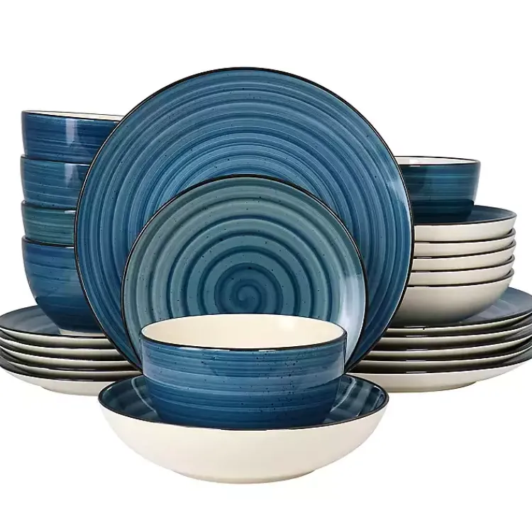 Dinnerware-Kirklands Home Gia Stoneware 24-pc. Dinnerware Set Blue