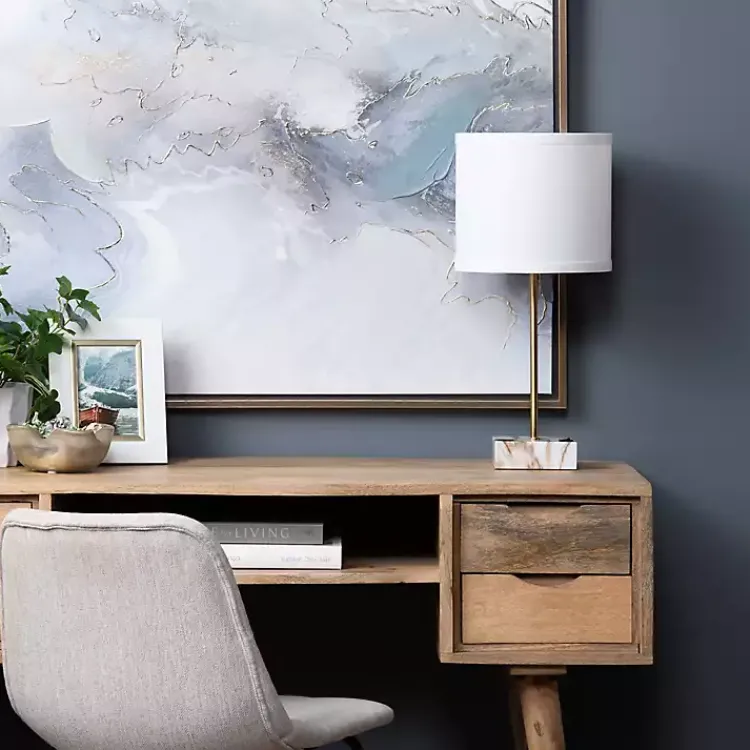Table Lamps-Kirklands Home Gold and Marble USB Charging Table Lamp White