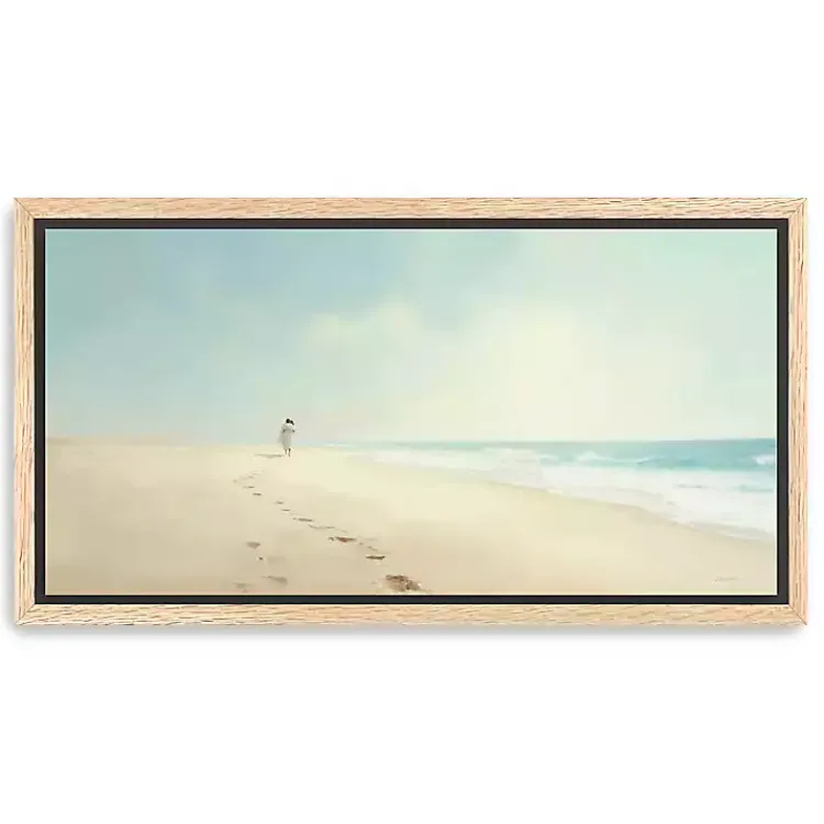Canvas Art-Kirklands Home Footprints On The Sand Framed Canvas Art Print Multi