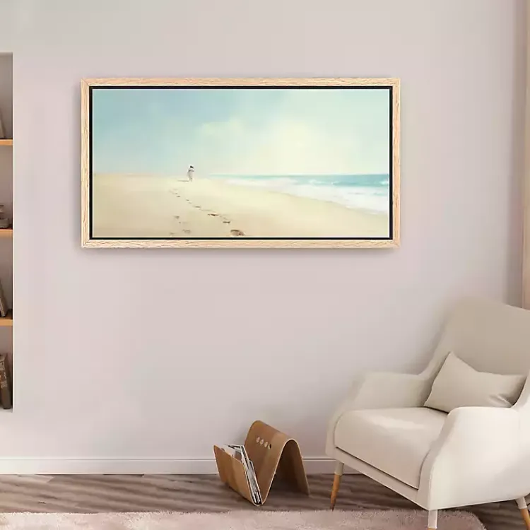 Canvas Art-Kirklands Home Footprints On The Sand Framed Canvas Art Print Multi