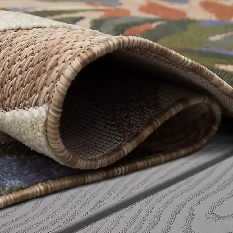 Outdoor Rugs-Kirklands Home North Shore Botanical Outdoor Area Rug, 7x10 Multi