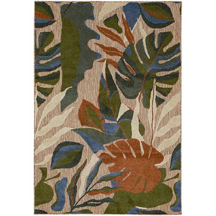 Outdoor Rugs-Kirklands Home North Shore Botanical Outdoor Area Rug, 9x12 Multi