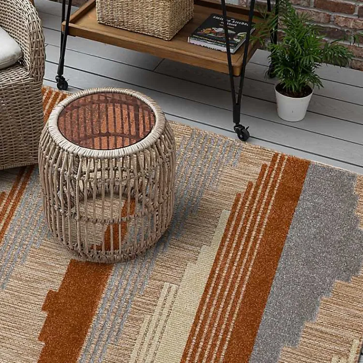 Outdoor Rugs-Kirklands Home Fernandina Outdoor Area Rug, 9x12 Brown