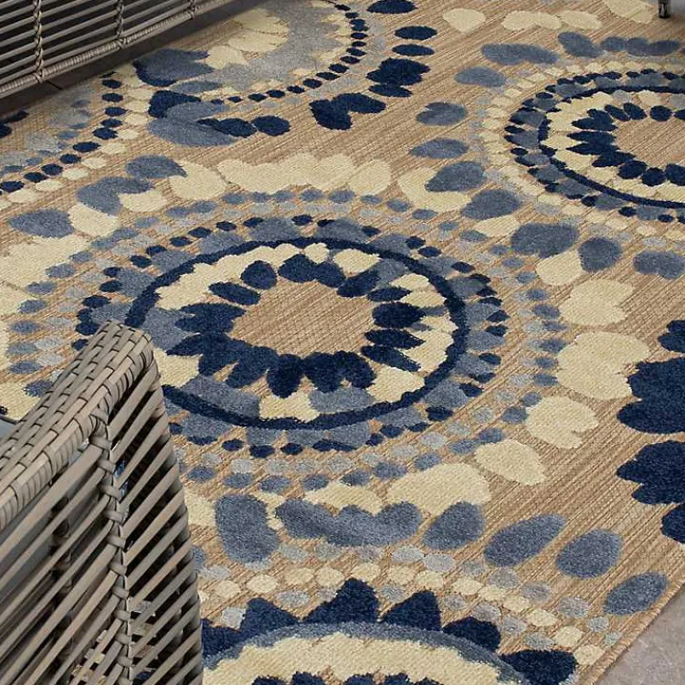 Outdoor Rugs-Kirklands Home Blue Bliss Bay Outdoor Area Rug, 7x10