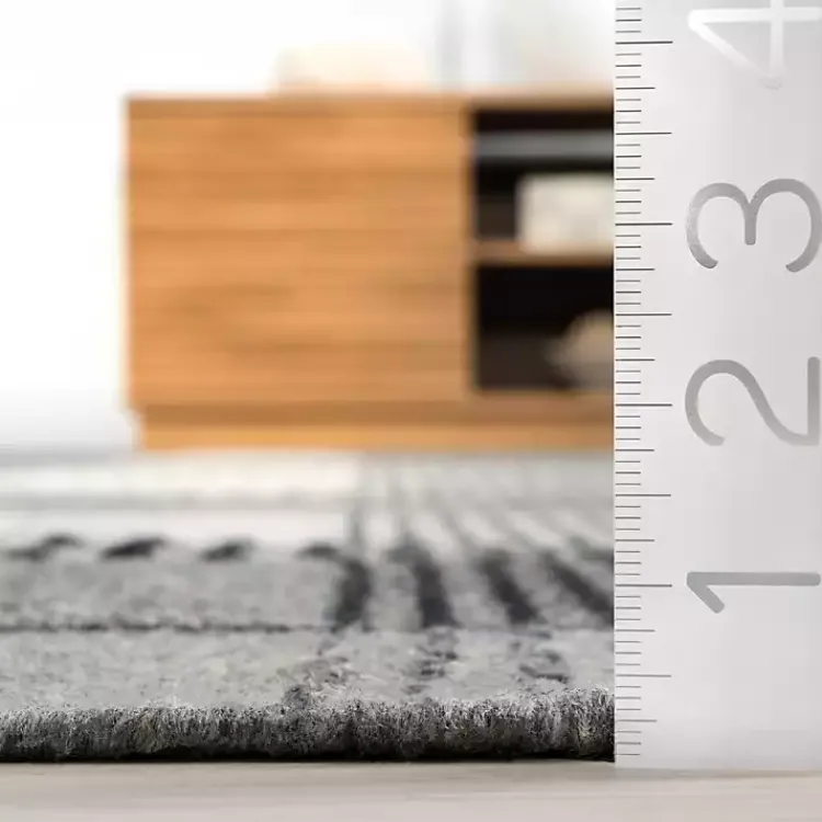 Area Rugs-Kirklands Home Plaid Emily Henderson x RugsUSA Area Rug, 6x9 Gray