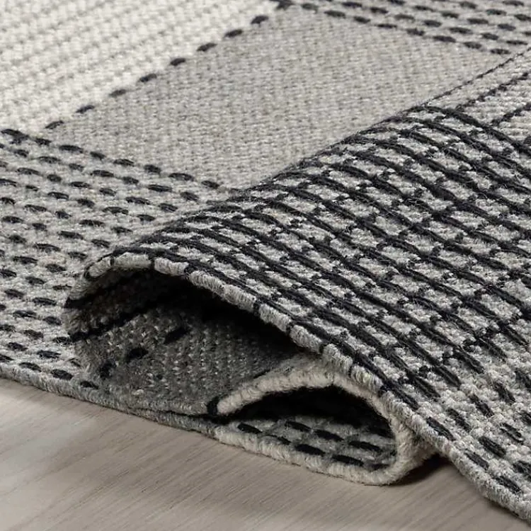 Area Rugs-Kirklands Home Plaid Emily Henderson x RugsUSA Area Rug, 6x9 Gray