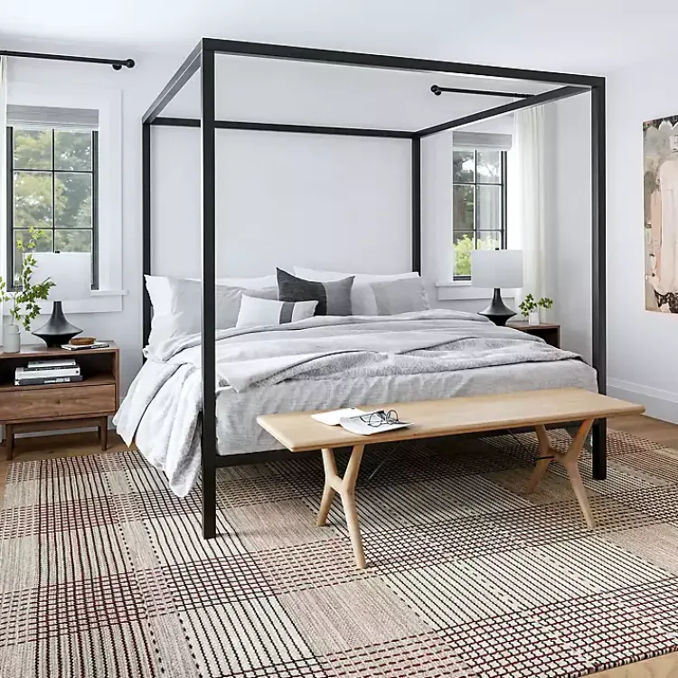 Area Rugs-Kirklands Home Plaid Emily Henderson x RugsUSA Area Rug, 4x6 Tan