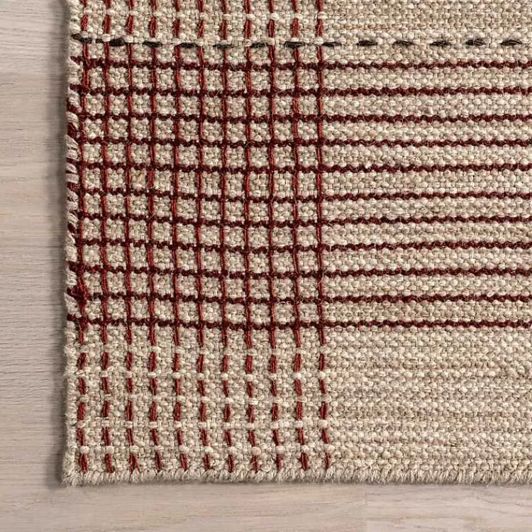 Area Rugs-Kirklands Home Plaid Emily Henderson x RugsUSA Area Rug, 4x6 Tan
