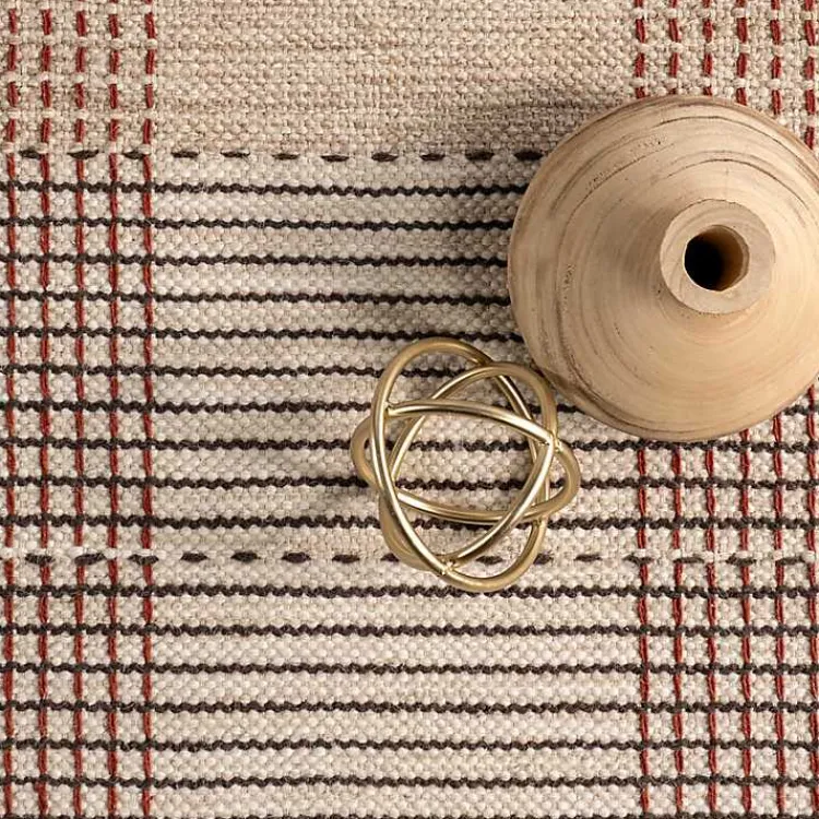 Area Rugs-Kirklands Home Plaid Emily Henderson x RugsUSA Area Rug, 4x6 Tan
