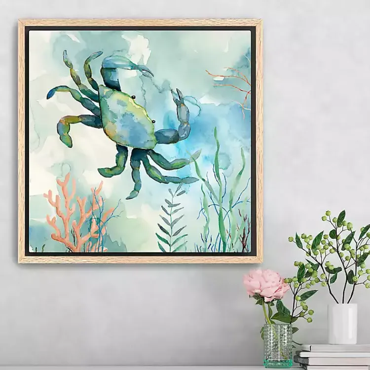 Canvas Art-Kirklands Home Coastal Bay Crab Framed Canvas Art Print