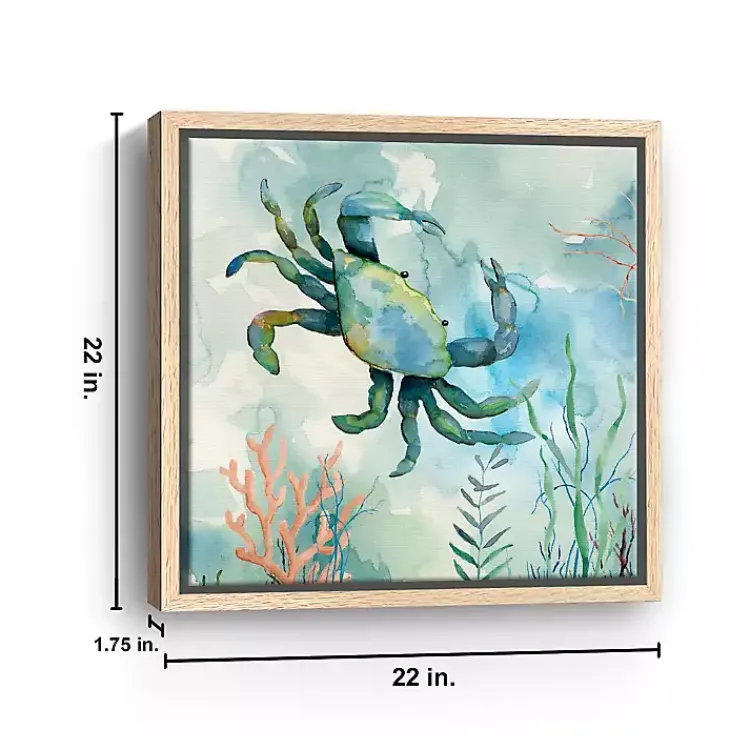 Canvas Art-Kirklands Home Coastal Bay Crab Framed Canvas Art Print